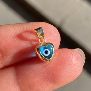 14K Solid Gold Greek Evil Eye Pendants for Her / Gift for Her / Present Evil Eye / Evil Eye Gold Pendant