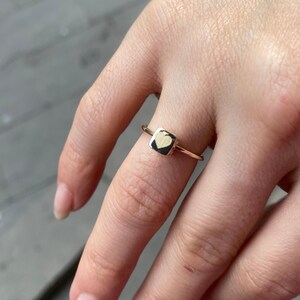Letter Engraved Ring: Personalized Jewelry 14K Real Gold