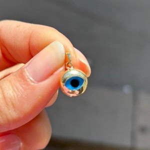 14K Solid Gold Naszyjnik Złe Oko / Talizman Szczęścia / Biżuteria Ochronna / Prezent Dla Niej / Wisiorek Złe Oko / Prezent Na Walentynki