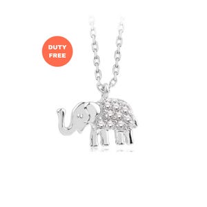 Diamond Elephant Necklace 14K Solid Gold / 0.06ct Diamond Elephant / Daily Diamond Jewelry / Diamond Gift For Her / Unique Gift for Mom