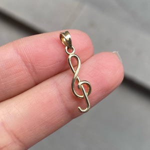 Treble Clef Pendant 14K Solid Gold / Treble Clef Necklace / Musical Necklace Gift / Treble Clef Charm / Gift For Her / Gift For Musician