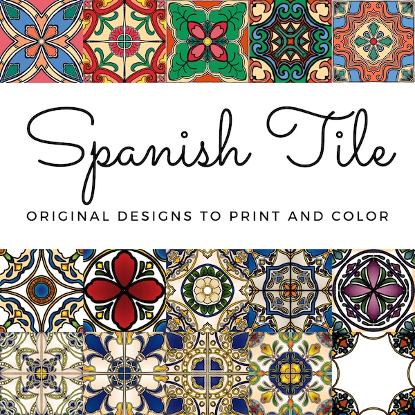 Spanish Tile Digital Coloring Book