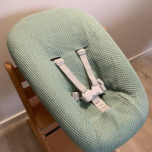 27 couleurs disponibles! Housse nouveau-né en tissu gaufré de luxe vieux vert pour ensemble nouveau-né Stokke Tripp Trapp© chaise haute - stokke cover/ bezug