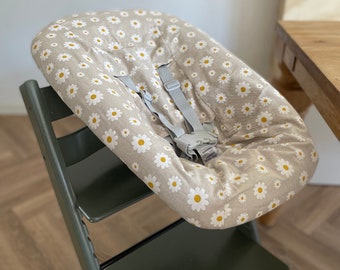Über 300 Stoffe verfügbar! Dekorativer Stoffbezug für das Neugeborenen-Set Stokke Tripp Trapp© Hochstuhl – Gänseblümchen – Stokke-Bezug/-Bezug
