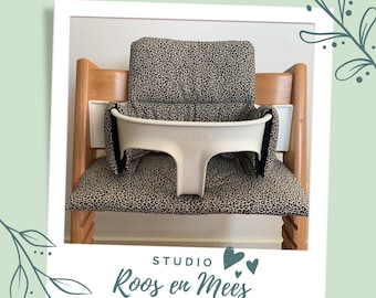 Stokke Tripp Trapp cushion set for baby set - normal cotton or coated/removable - cotton panther print - stokke cover/sitzkissen/coussin