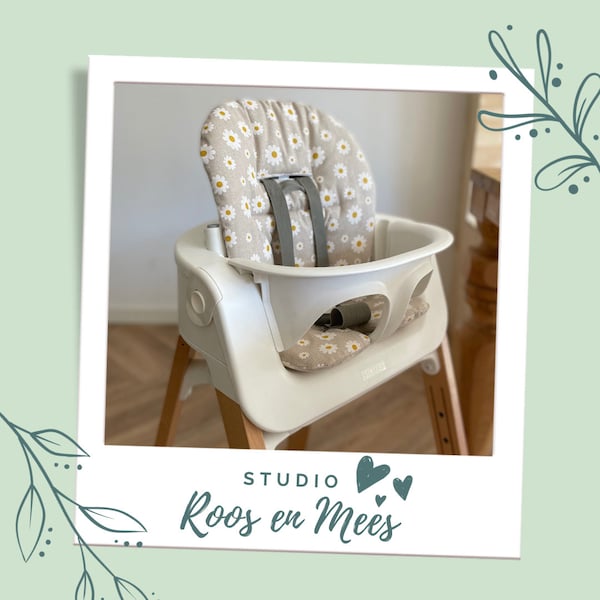 Stokke Steps kussensetje voor babyset - normaal katoen of gecoat/ afneembaar - decoratiestof madeliefjes