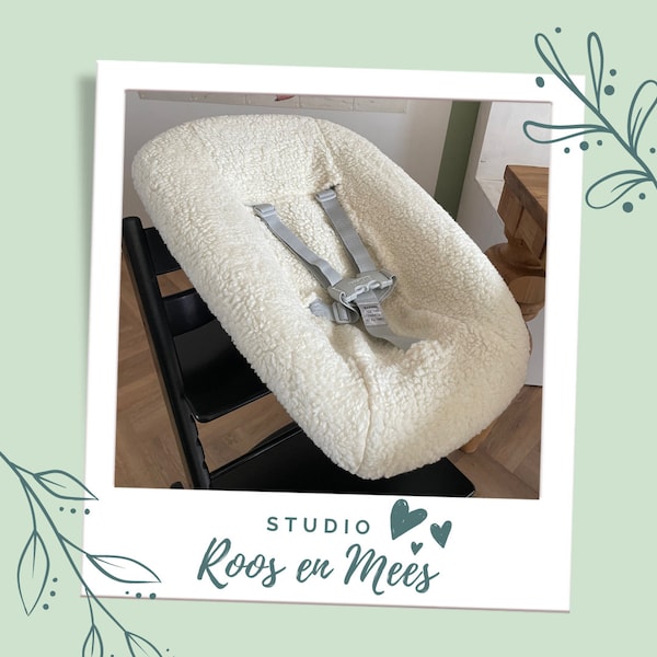 Housse nouveau-né en tissu peluche de luxe pour ensemble nouveau-né Stokke Tripp Trapp© chaise haute en écru - coton normal/ extra doux - housse stokke/ bezug