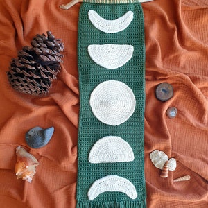 Just a Phase Wall Hanging Pattern Crochet Witchy Celestial Wicca Wiccan Pagan Paganism Alter Alternative Moon Phase Boho