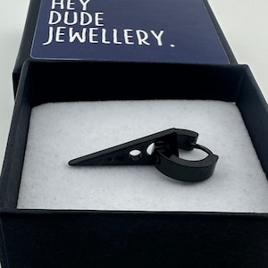 Sleek Black Men&#39;s Triangle Earring - Black Earring, Mens earring, Stylish Statement Jewellery, A119