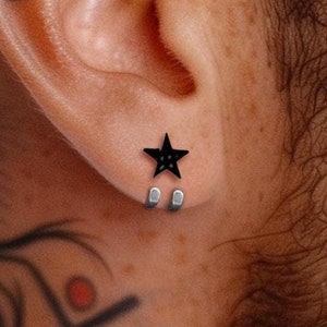 Mens Earrings - Star Stud Earrings, Men, Gift for manly man, Male Earring, Edgy, Mens Stud Earrings, Studs for Men, everyday earring A509a