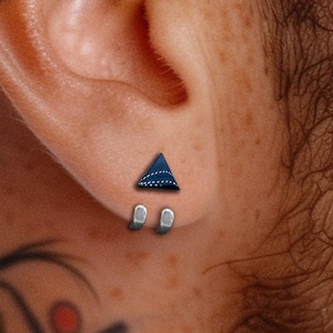Mens Earrings - Silver Stud Earrings, Men, Gift for manly man, Male Earring, Edgy, Mens Stud Earrings, Studs for Men, everyday earring A501a