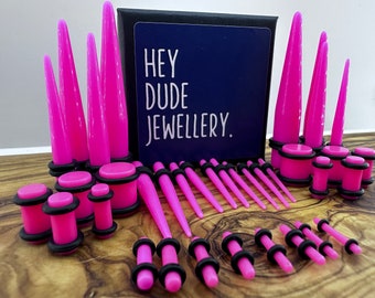 Ohr Dehnungs Kit, Stretching Kit, Lobe, Ohr Piercing Kit, Septum, Pink Kit, 316l, Ohr Gauges 14G, 12G, 10G, 8G, 6G, 4G, 2G, 0G, 00G, DrawJ