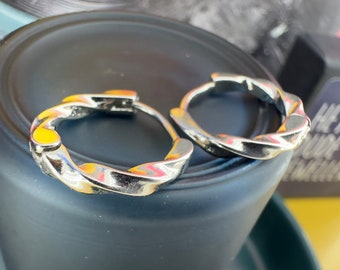 Orecchini a cerchio in argento 925 da donna, creole in argento 925 con zirconia AAA da donna, gioielli da donna, regali. Diametro 15mm, 20mm, 30mm, 15mm, Argento, Zirconia cubica