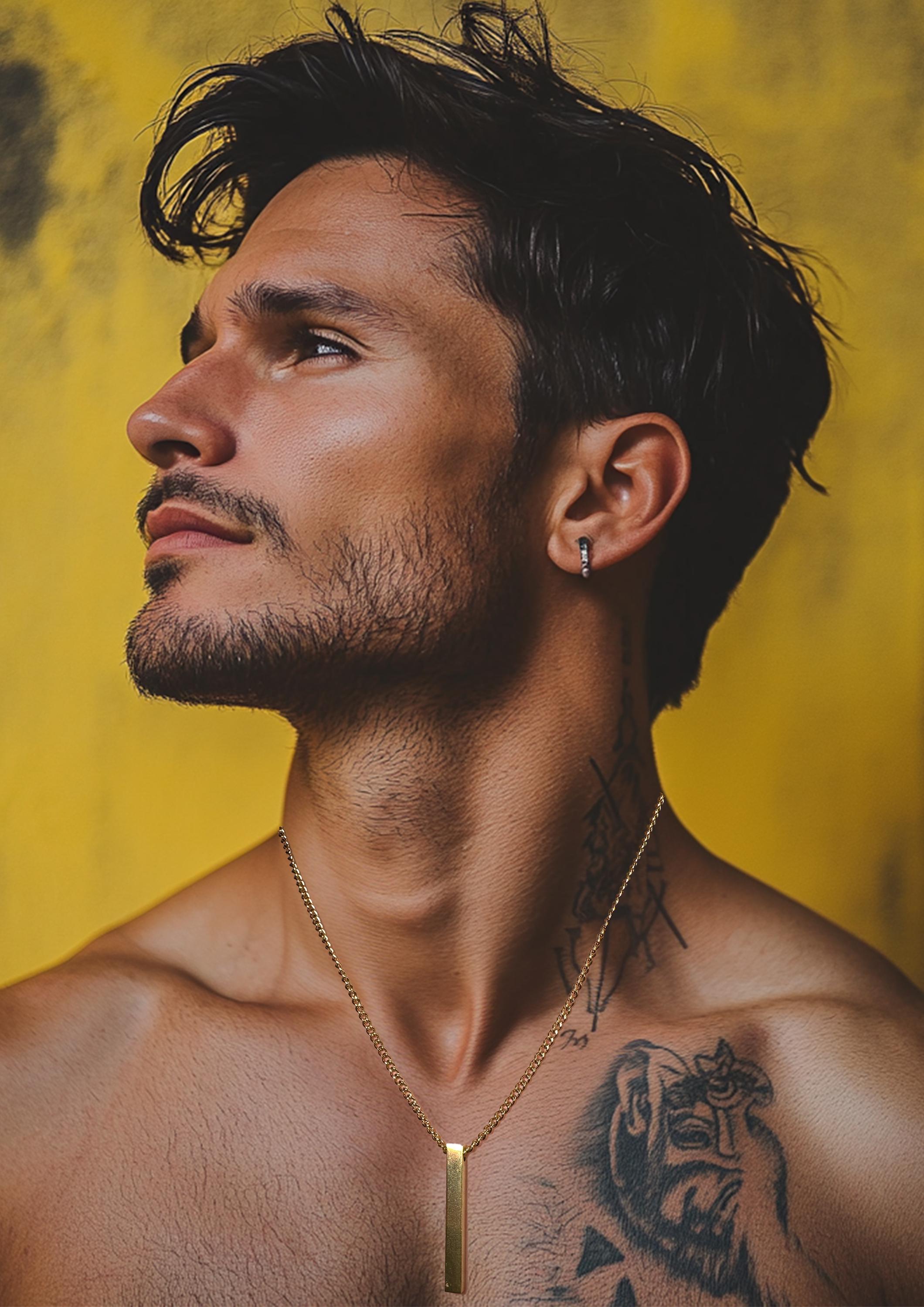 Mens Necklace - Box Chain Necklace - Mens Masculine Chain - Mens Gold ...