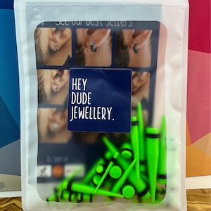 Ear piercing Kit, Stretching Kit, Lobe, Green Ear Stretching kit, Septum stretcher, Ear Gauges 14G, 12G, 10G, 8G, 6G, 4G, 2G, 0G, 00G, DrawL
