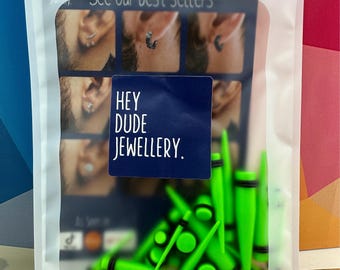 Ohr-piercing Kit, Stretching Kit, Lobe, Grüne Ohr Dehnungskit, Septum stretcher, Ohr Gauges 14G, 12G, 10G, 8G, 6G, 4G, 2G, 0G, 00G, DrawL