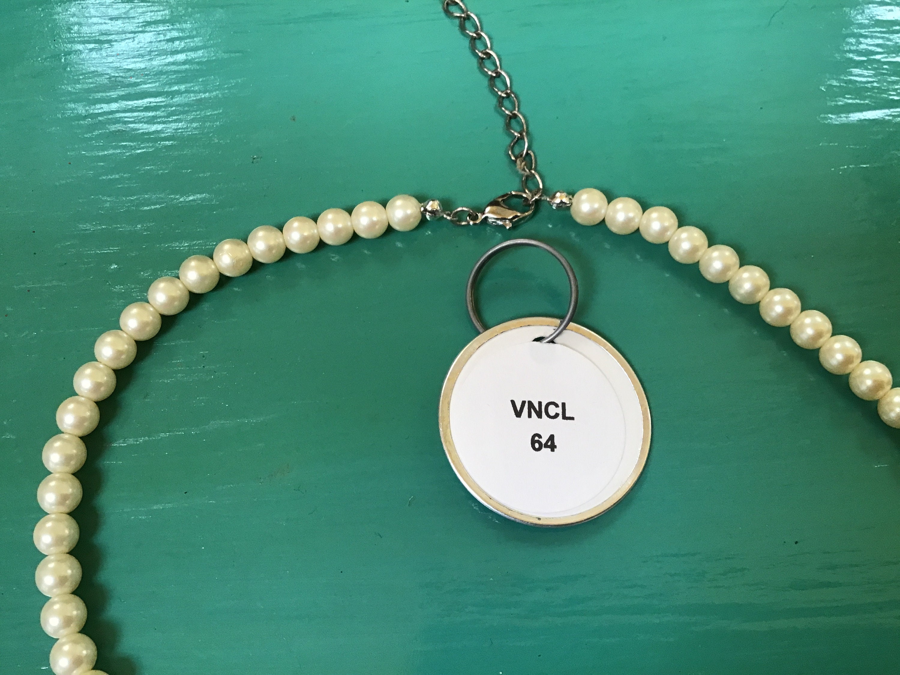 Pearl Necklace With Rhinestones Ball Vintage Retro Costume