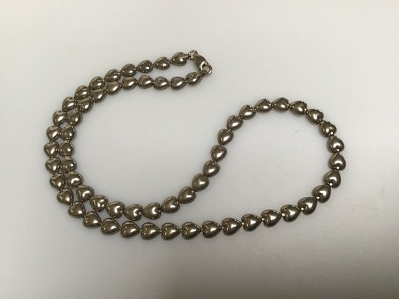 Silver necklace bracelet set Heart jewelry Vintag… - image 2