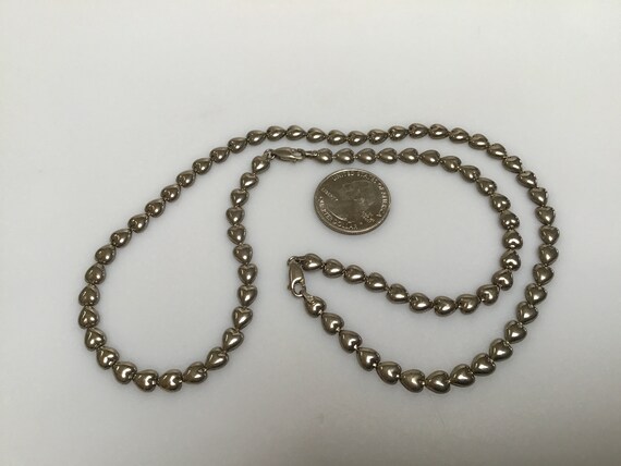 Silver necklace bracelet set Heart jewelry Vintag… - image 5