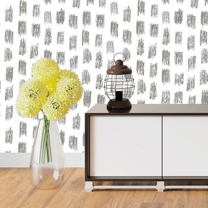 Brush Stroke Wallpaper Peel and Stick, Hand Drawn Wallpaper, Minimalist Wallpaper, Removable Wall Paper