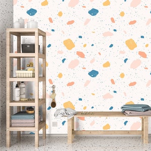 Terrazzo Wallpaper Peel and Stick, Geometric Wallpaper, Self Adhesive Wallpaper, Removable Wall Paper