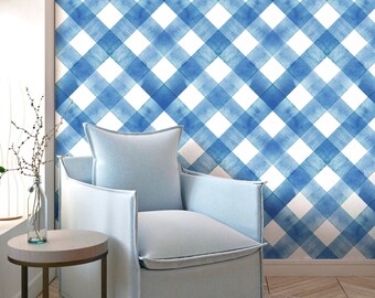 Plaid Peel Stick Wallpaper - Etsy