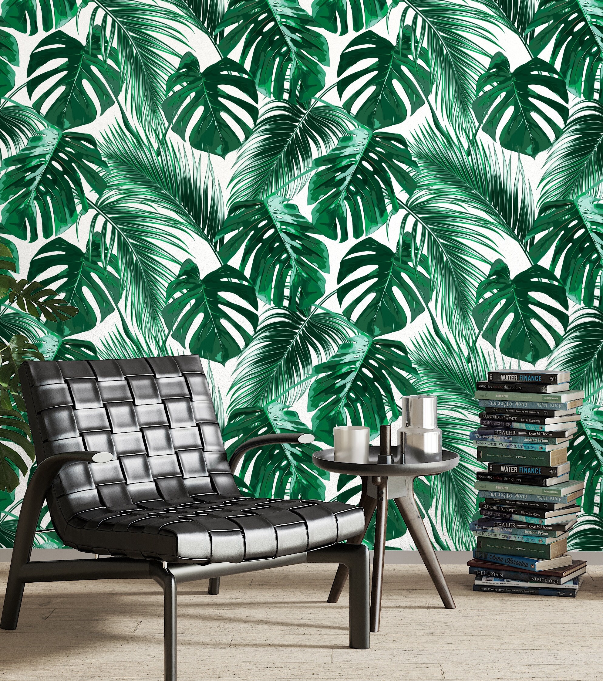 Palm Tree Wallpaper Peel and Stick, Monstera Wallpaper, Tropical Leaf