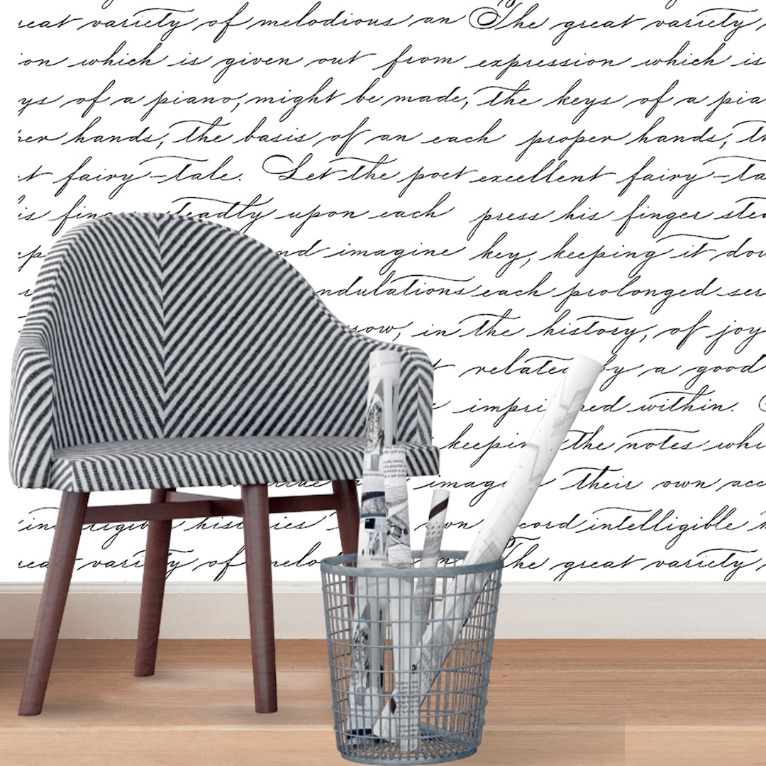 Handwriting Wallpaper Peel and Stick, Minimalist Wallpaper, Removable ...