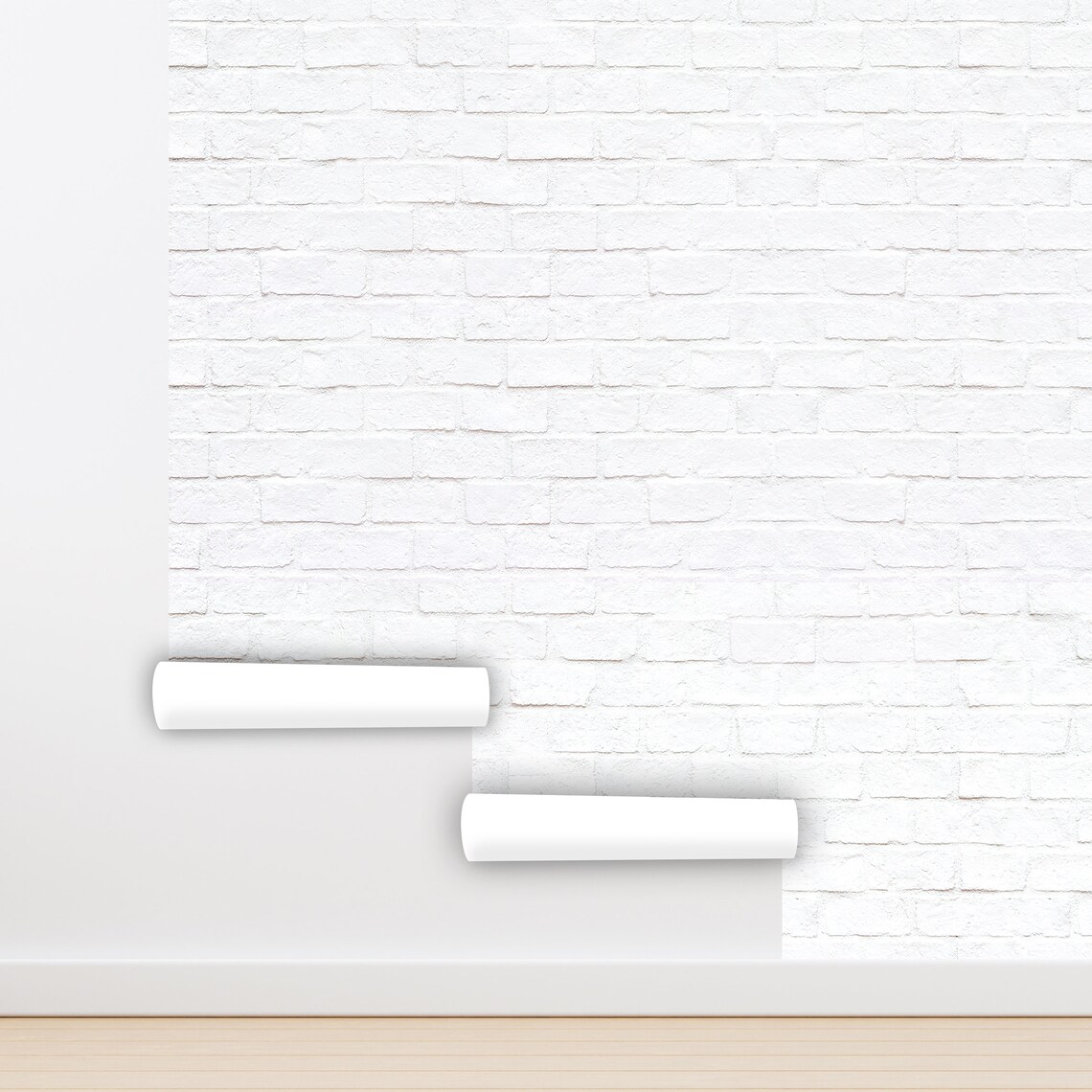 White Brick Wallpaper Peel and Stick, Loft Block Textured Removable ...
