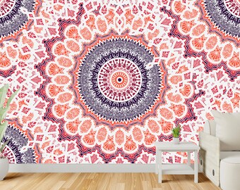 Mandala Wallpaper Peel and Stick, Arabic Wallpaper, Oriental Wallpaper, Indian Wallpaper, Boho Wallpaper, Removable Wall Paper