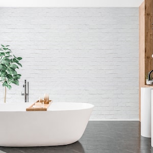 White Brick Wallpaper Peel and Stick, Loft Block Textured Removable Wall Paper
