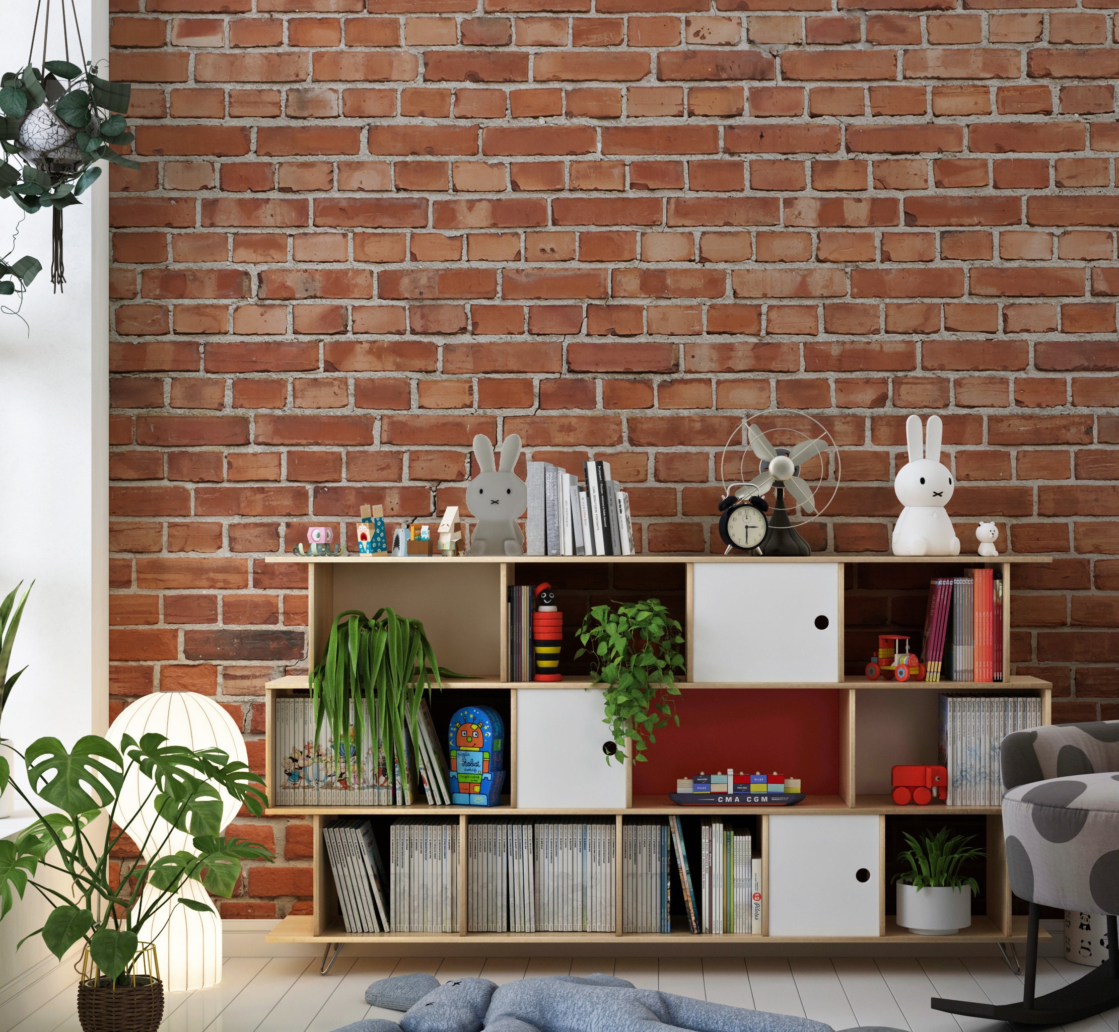 Red Brick Wallpaper Peel and Stick, Old Loft Industrial Removable Wall ...