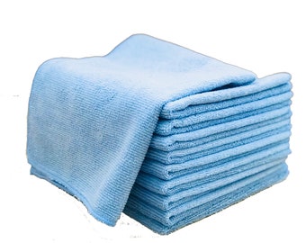 10 Pack of Microfiber Cloths 14 x 14 in (35x35cm) Super Soft and Absorbent Multipurpose Towels