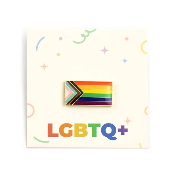 Progressive Pride Pin Progressive Pride Lapel Pins Brooches Badges LGBTQ+ Progressive Pride Hard Enamel