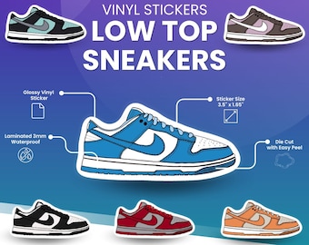 Low Tops Sneaker Stickers Waterproof Stickers / All Purpose Stickers (Set of 6)