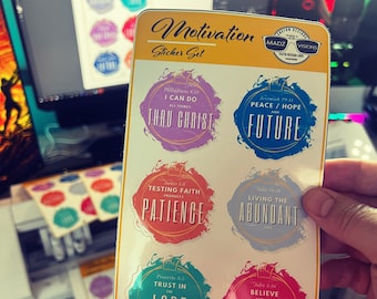 1 ‘Be Positive’ Sticker Set - For Laptops, Phones, Journals and Water Bottles with Durable Lamination