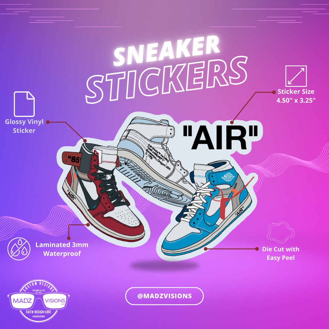 Sneaker Stickers Waterproof Stickers / Laptop Stickers / Water Bottle ...