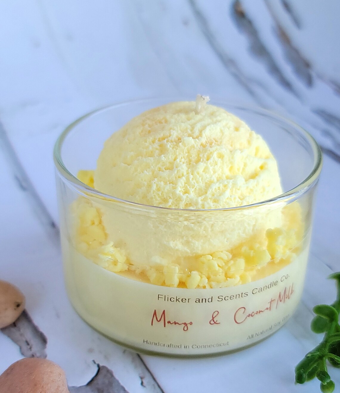 IceCream Scoop Candle Mango and Coconut Milk Etsy