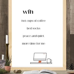 WFH Work From Home Digital Wall Art Home Office Art Stationary LivingRoom Kitchen Bedroom