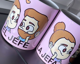 Custom mugs/ el jefe la jefa / custom couple mugs / personalized mugs