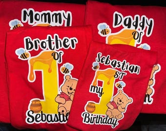 Winnie the Pooh custom shirts/birthday shirts/ Winnie Pooh  shirts/
