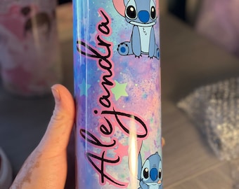 Stitch Tumbler/ Lilo&stitch Tumbler/ stitch Skinny Vaso/ stitch custom Skinny Tumbler Vaso Sublimado