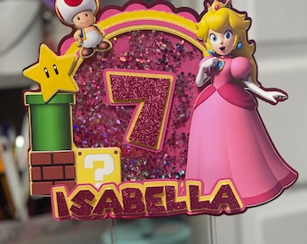 Princess peach cake topper/ super mario caketopper/ caketopper shaker
