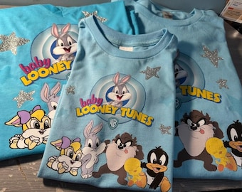 Custom Baby Looney Tunes Family Birthday Shirt, Baby Looney Tunes Shirt, Personalized Birthday Shirt, Family Matching Shirt,Looney Tunes Tee