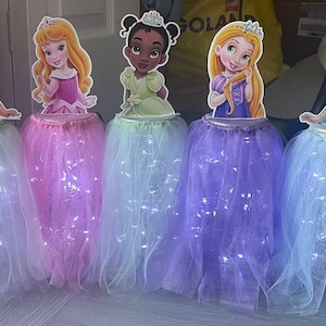Princess Centerpieces/ colored centerpieces/ centerpieces with lights/ light centerpieces/ mason jar centerpieces