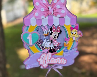 Minnie and daisy cake topper/ Minnie caketopper/ caketopper shaker/ daisy caketopper/ Bowtique