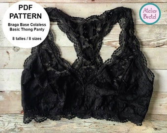 Digital Mold Pattern Printable in PDF - Actual size - Bra / Bustier / Bra with lace and lace/lace AMELIA in 6 sizes