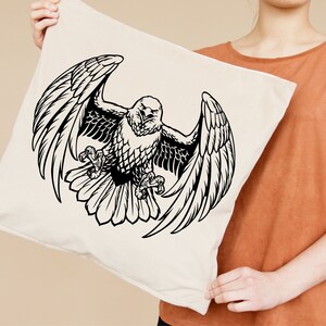 Bald Eagle SVG PNG DXF Clipart , Eagle Black and White Illustration for ...