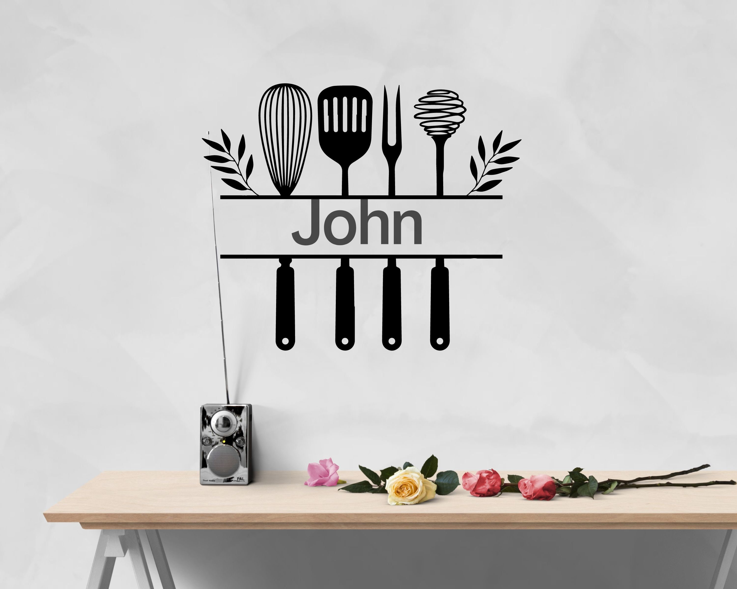 Kitchen Split Monogram Svg Kitchen Utensils Svg Png Kitchen Logo Svg ...