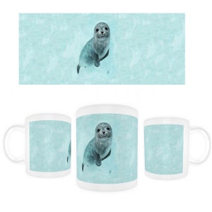 Mug personalized watercolor print seal howler motif mug name mug mug name mug maritime North Sea